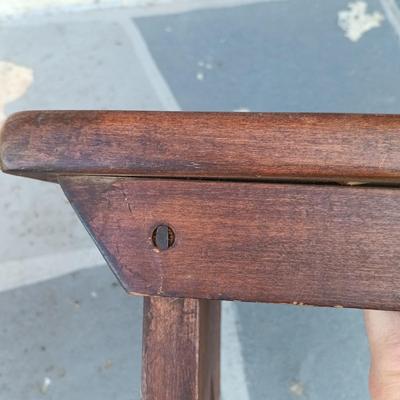 LOT 252: Primitive-Style Antique Bench and Stool