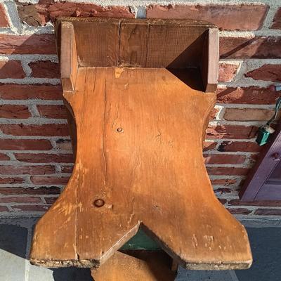 LOT 252: Primitive-Style Antique Bench and Stool