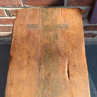 LOT 252: Primitive-Style Antique Bench and Stool