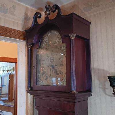 LOT 254: Antique 7-1/2 ft Tall-Case Grandfather Clock