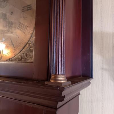 LOT 254: Antique 7-1/2 ft Tall-Case Grandfather Clock