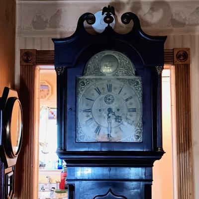 LOT 254: Antique 7-1/2 ft Tall-Case Grandfather Clock