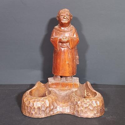 LOT 256: Wilson Cast Iron No Parking Ashtray, Cooper Co. Syroco Wood Thermometer, Monk Cigar Holder & More