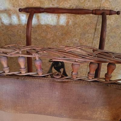 LOT 263: Antique Heywood Wicker Baby Carriage