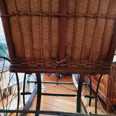 LOT 263: Antique Heywood Wicker Baby Carriage