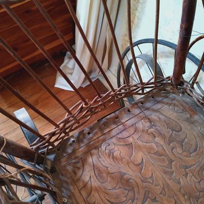 LOT 263: Antique Heywood Wicker Baby Carriage