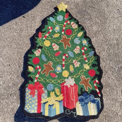 LOT 265: Polynaise 'Candyland' Lambs Wool Rug, Claire Murray Wool Christmas Tree Rug & More