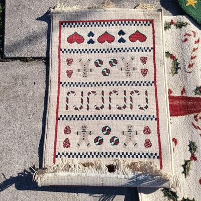 LOT 265: Polynaise 'Candyland' Lambs Wool Rug, Claire Murray Wool Christmas Tree Rug & More