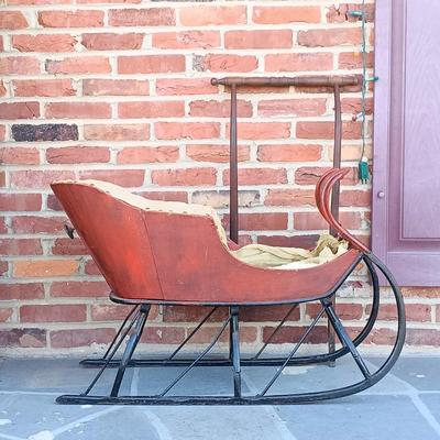 LOT 266: Victorian-Style Children's Push Sleigh