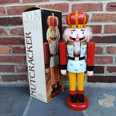 LOT 267: Set off (3) Kingsbridge Co. 20" Wood Nutcrackers, Telco Snowman & 14" Wood Nutcracker