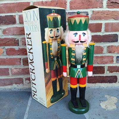 LOT 267: Set off (3) Kingsbridge Co. 20" Wood Nutcrackers, Telco Snowman & 14" Wood Nutcracker