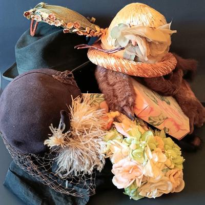 LOT 270: Collection of Vintage Hats and Stole