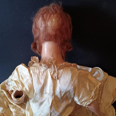 LOT 329: Composition 26" Boudoir Doll & 17" Composition Doll