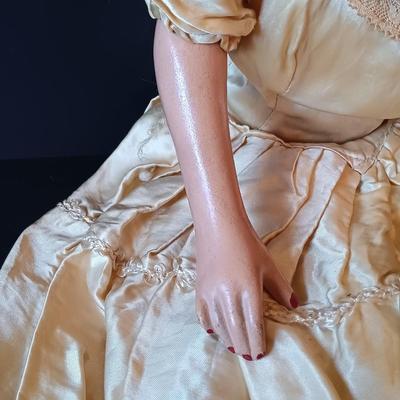 LOT 329: Composition 26" Boudoir Doll & 17" Composition Doll