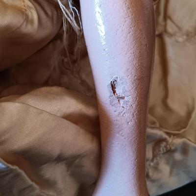 LOT 329: Composition 26" Boudoir Doll & 17" Composition Doll