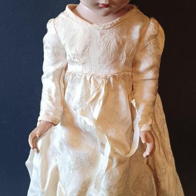 LOT 329: Composition 26" Boudoir Doll & 17" Composition Doll