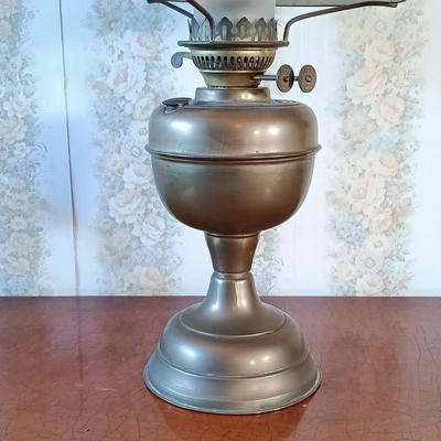 LOT 330: John Scott England Brass and Glass Oil Lamp