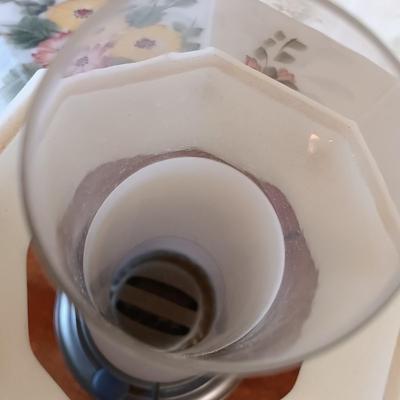 LOT 330: John Scott England Brass and Glass Oil Lamp