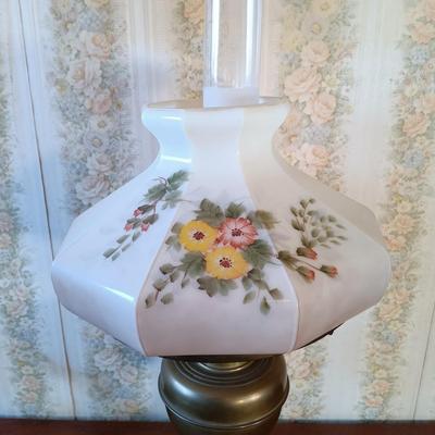 LOT 330: John Scott England Brass and Glass Oil Lamp