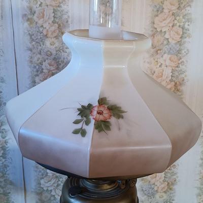 LOT 330: John Scott England Brass and Glass Oil Lamp