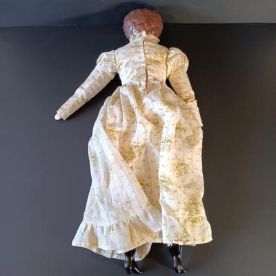 LOT 331: Set of (2) Antique Porcelain Head Dolls with Composition Baby Doll