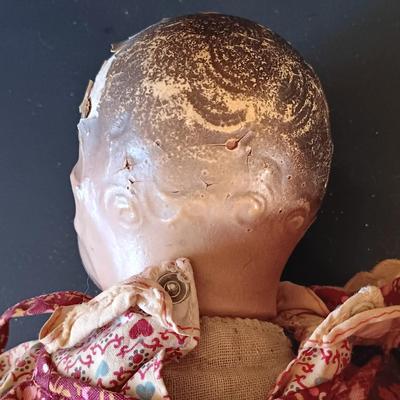 LOT 331: Set of (2) Antique Porcelain Head Dolls with Composition Baby Doll