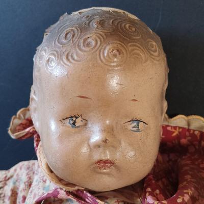 LOT 331: Set of (2) Antique Porcelain Head Dolls with Composition Baby Doll