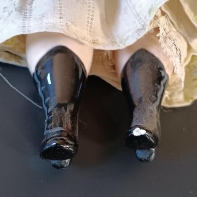 LOT 331: Set of (2) Antique Porcelain Head Dolls with Composition Baby Doll