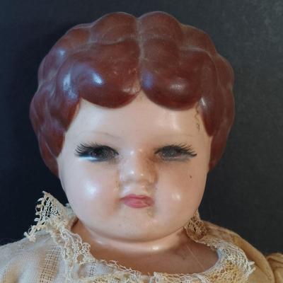 LOT 331: Set of (2) Antique Porcelain Head Dolls with Composition Baby Doll