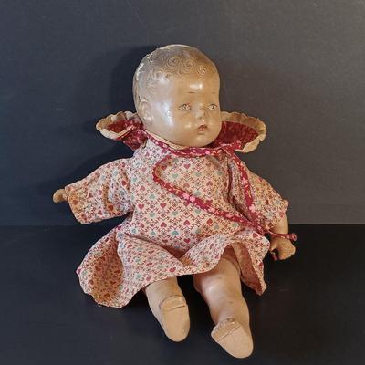 LOT 331: Set of (2) Antique Porcelain Head Dolls with Composition Baby Doll