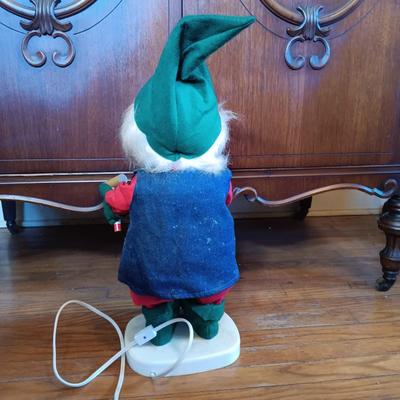 LOT 332: Santakins Animated Elf with 32" Standing Santa Decoration