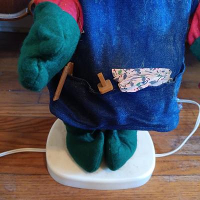 LOT 332: Santakins Animated Elf with 32" Standing Santa Decoration