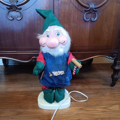 LOT 332: Santakins Animated Elf with 32" Standing Santa Decoration