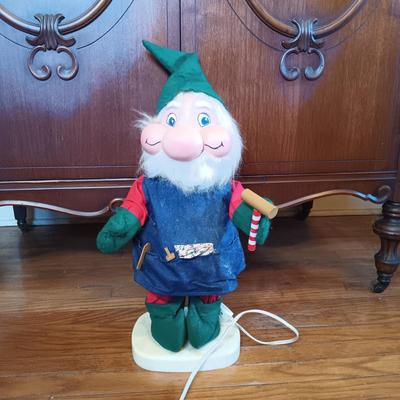 LOT 332: Santakins Animated Elf with 32" Standing Santa Decoration
