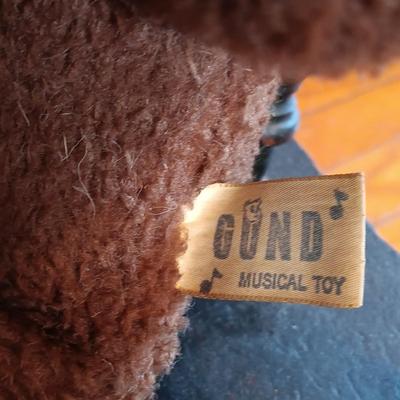 LOT 333: Heywood Brothers and Wakefield Children's Rocking Chair w/ Mrs. Beasley Doll & Antique Gund Teddy Bear