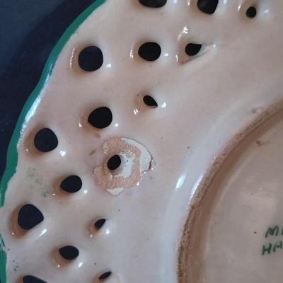 LOT 335: Syroco Framed Mirror, Secla Pottery Bowl, Enameled Porcelain Box & More