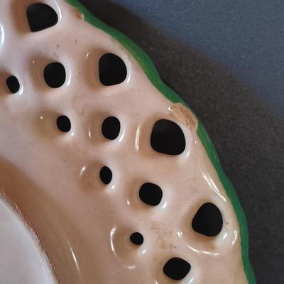 LOT 335: Syroco Framed Mirror, Secla Pottery Bowl, Enameled Porcelain Box & More