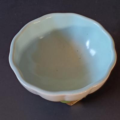 LOT 335: Syroco Framed Mirror, Secla Pottery Bowl, Enameled Porcelain Box & More