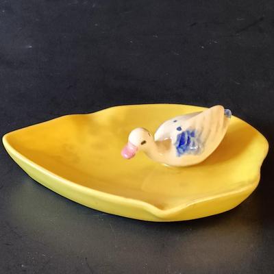 LOT 335: Syroco Framed Mirror, Secla Pottery Bowl, Enameled Porcelain Box & More