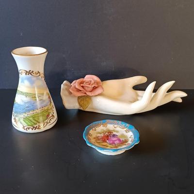 LOT 339: Limoges Miniature Plate, Godinger Silver Art Co. Mini Tea Set, Wade Festival Mug & More