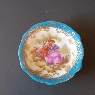 LOT 339: Limoges Miniature Plate, Godinger Silver Art Co. Mini Tea Set, Wade Festival Mug & More