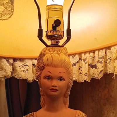LOT 340: Chalkware Marie Antoinette Lamp