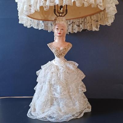 LOT 340: Chalkware Marie Antoinette Lamp