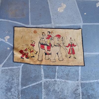LOT 345: Vintage Snow White and the Seven Dwarves & Circus Elephant Nursery Rugs