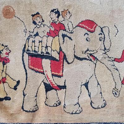 LOT 345: Vintage Snow White and the Seven Dwarves & Circus Elephant Nursery Rugs