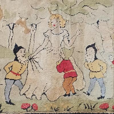 LOT 345: Vintage Snow White and the Seven Dwarves & Circus Elephant Nursery Rugs