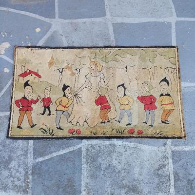LOT 345: Vintage Snow White and the Seven Dwarves & Circus Elephant Nursery Rugs