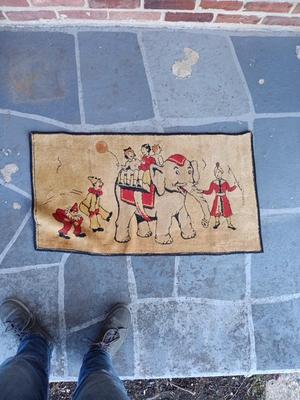 LOT 345: Vintage Snow White and the Seven Dwarves & Circus Elephant Nursery Rugs