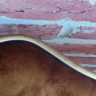 LOT 348: Vintage Regency-Style Gilded Glass Top End Table w/ Art Prints