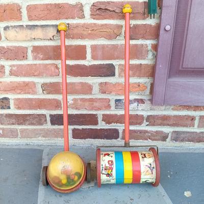 LOT 350: Hike Bike Vintage Tricycle with Fisher Price Toys